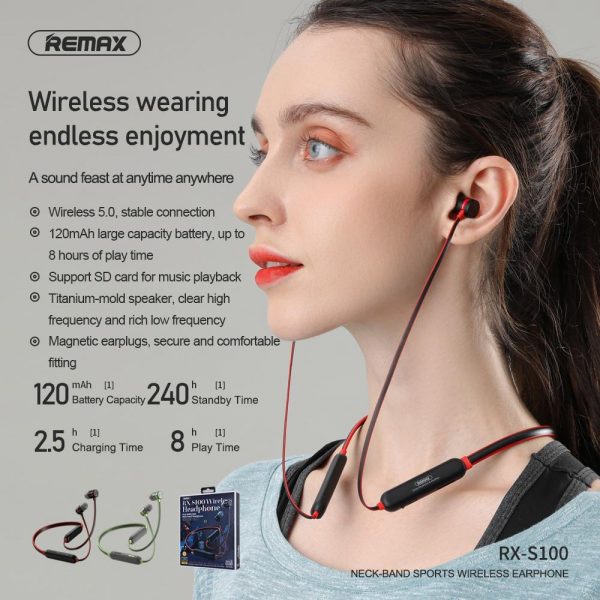 Remax RX-S100 Neck Band Sport Wireless Earphone-1